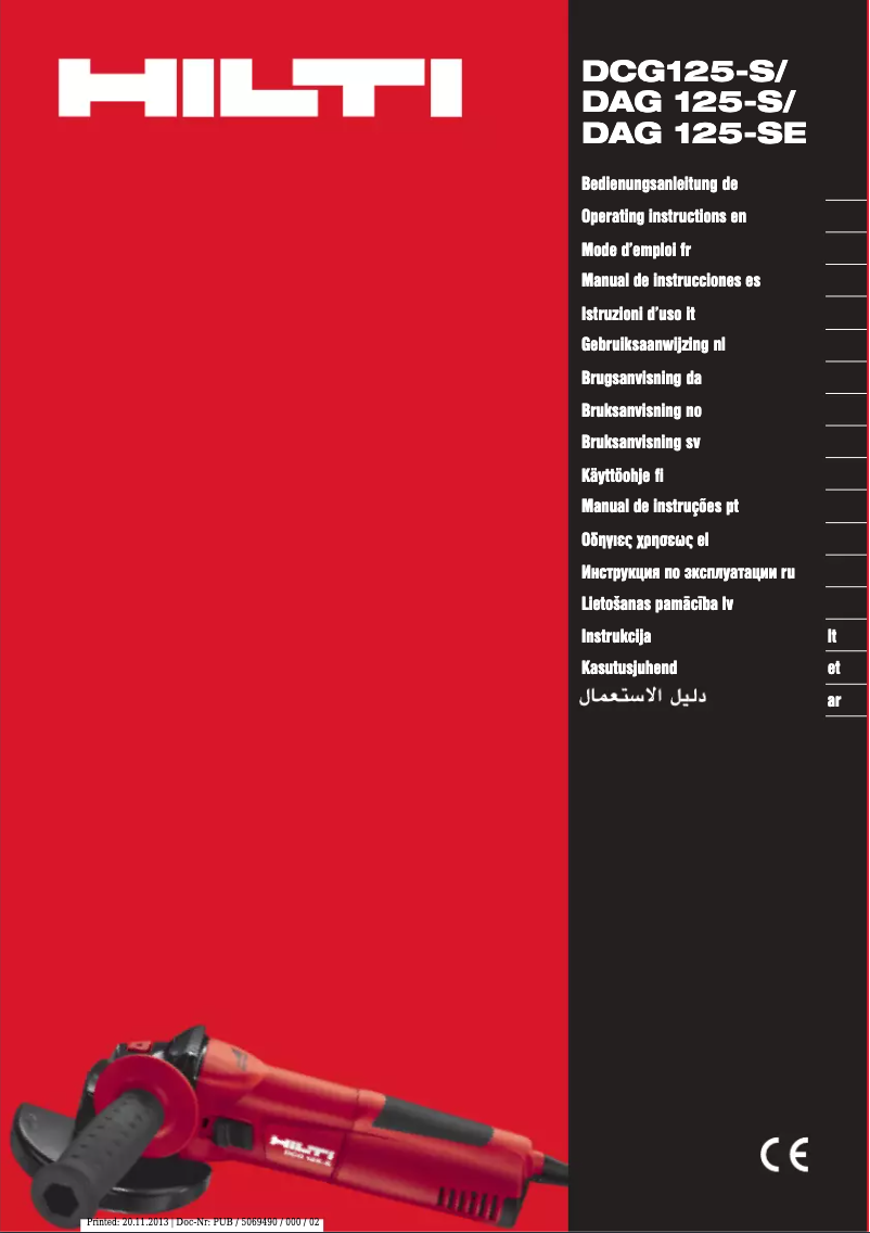 Page n°1 - Manuel utilisateur Hilti DAG 125-S
