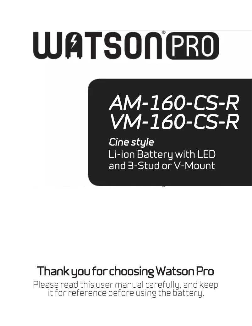 Page n°1 - Manuel utilisateur Watson AM-160-CS-R