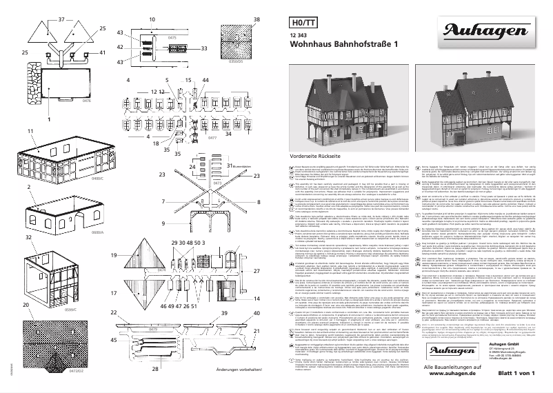 Page 1 de la notice Manuel utilisateur Auhagen 12343