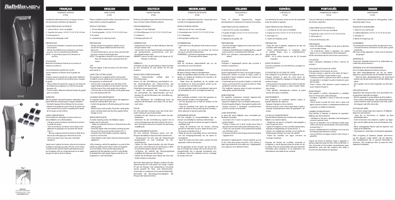 Page 1 de la notice Manuel utilisateur BaByliss E755E