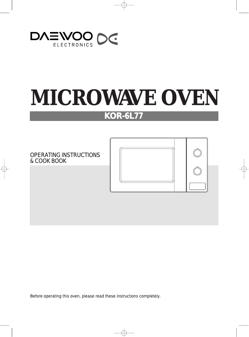 Página 1 del manual Manual de usuario Daewoo KOR-6L77