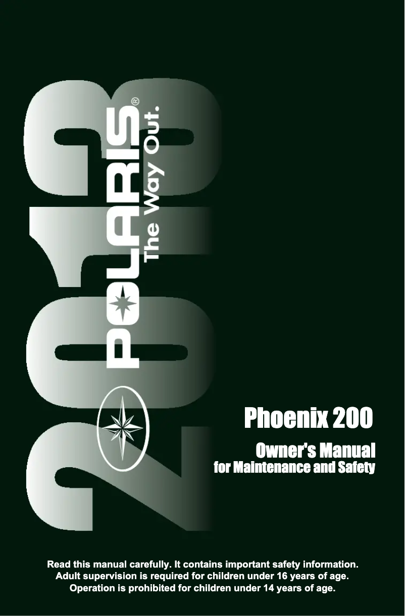 Page 1 de la notice Manuel utilisateur Polaris Phoenix 200 (2013)