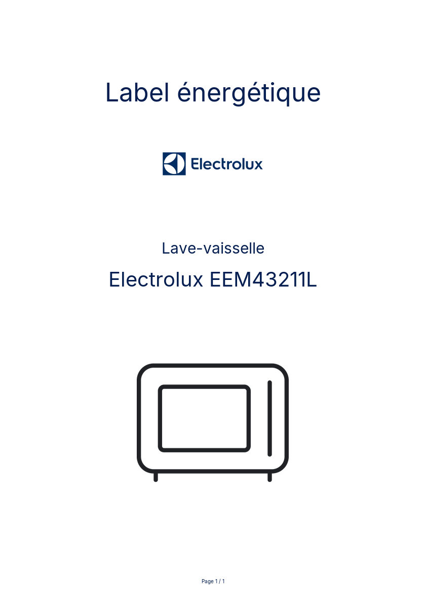 Image de la première page du manuel de l'appareil EEM43211L