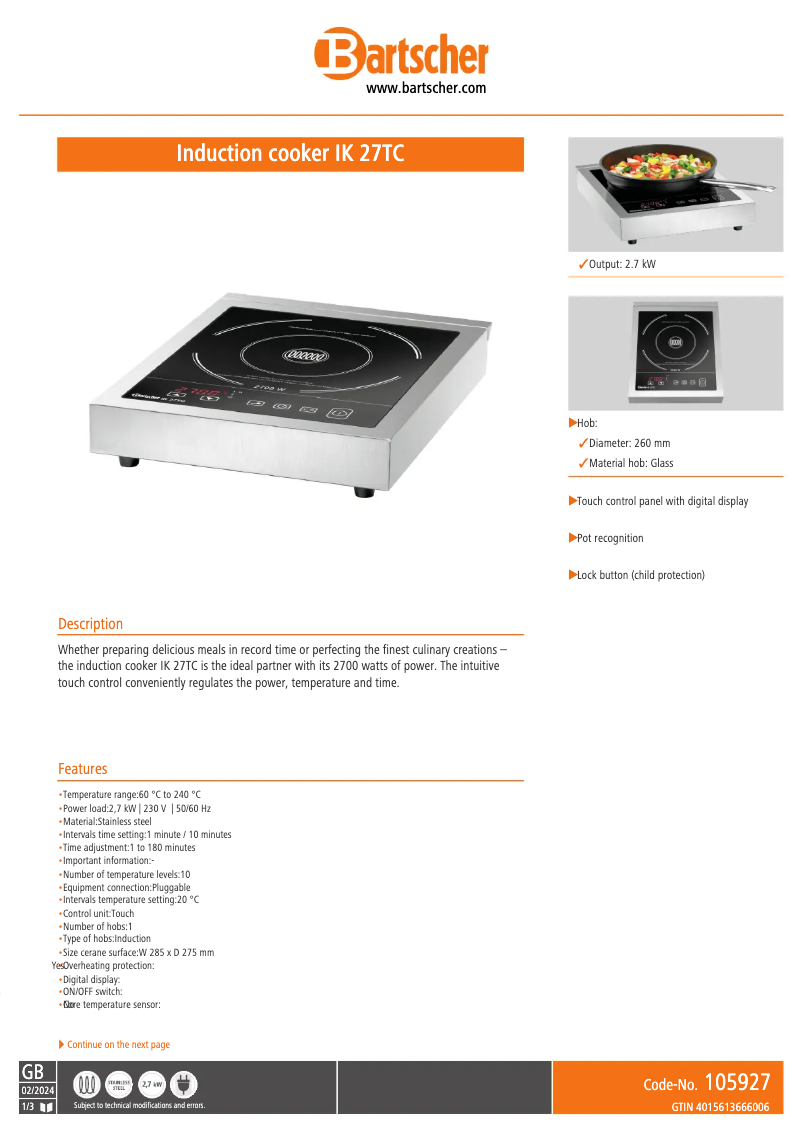 Image de la première page du manuel de l'appareil IK 27TC