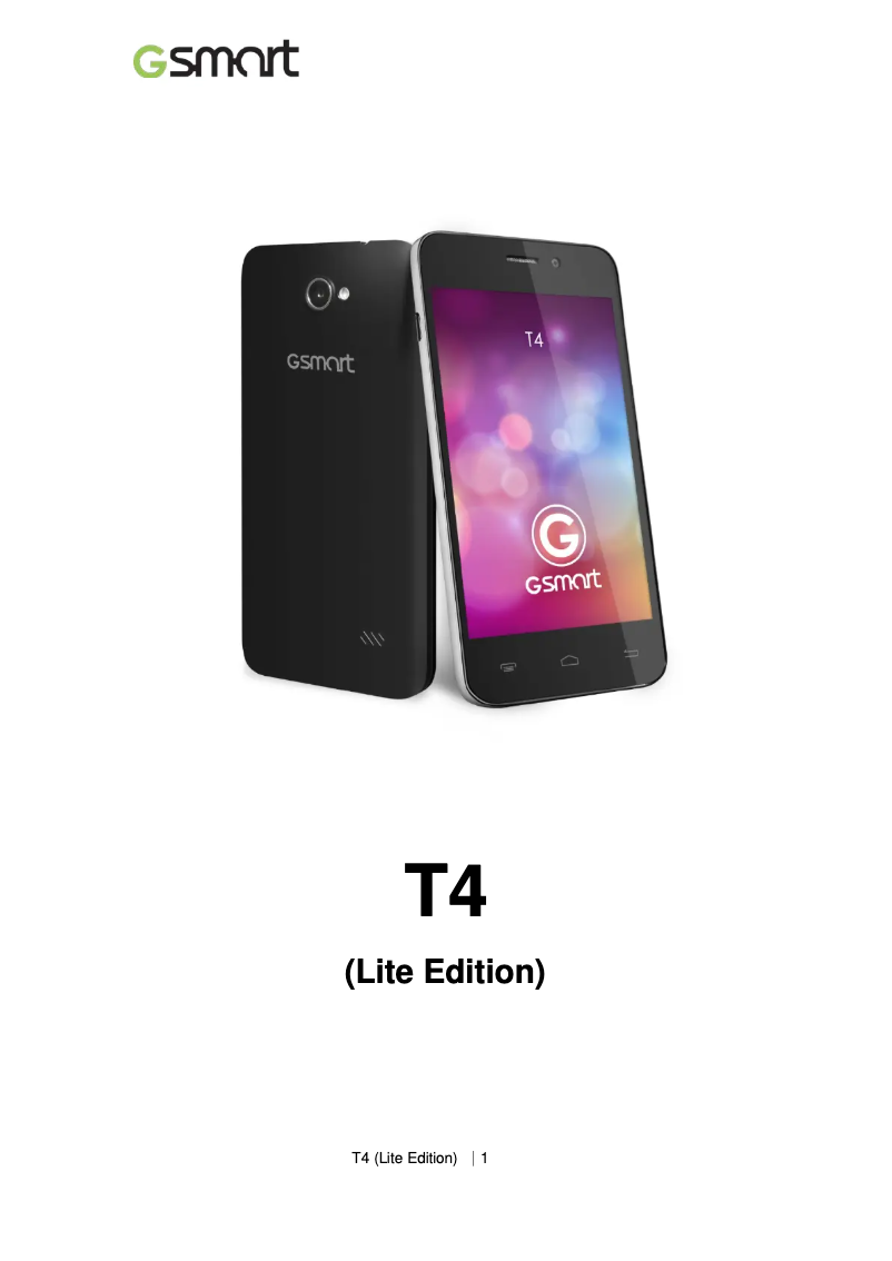 Image de la première page du manuel de l'appareil T4 (Lite Edition)