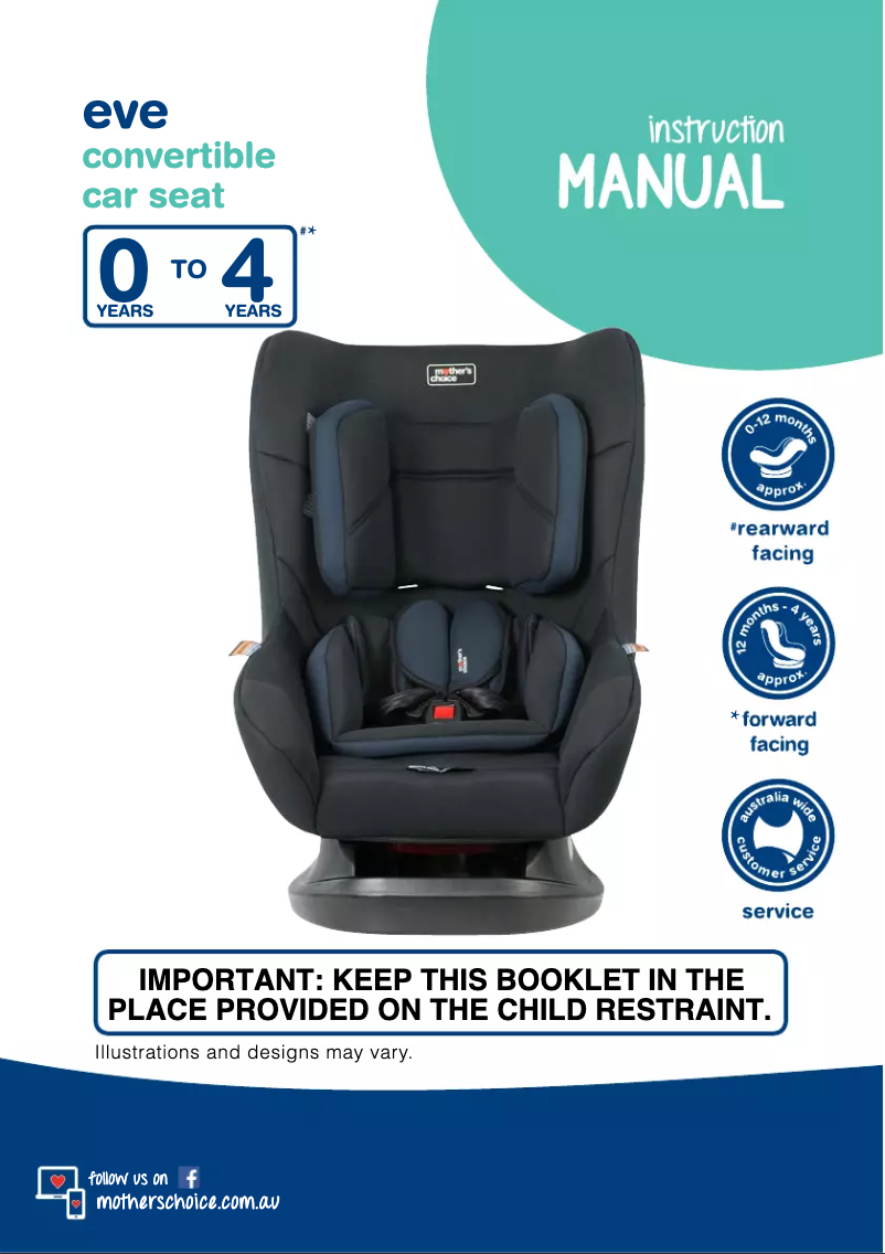 Page 1 de la notice Manuel utilisateur Mother's Choice Eve