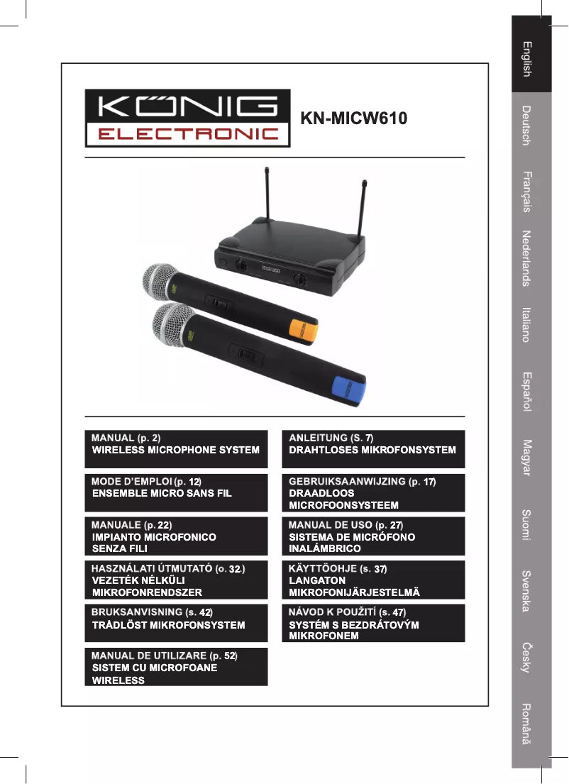 Page n°1 - Manuel utilisateur Konig KN-MICW610UK