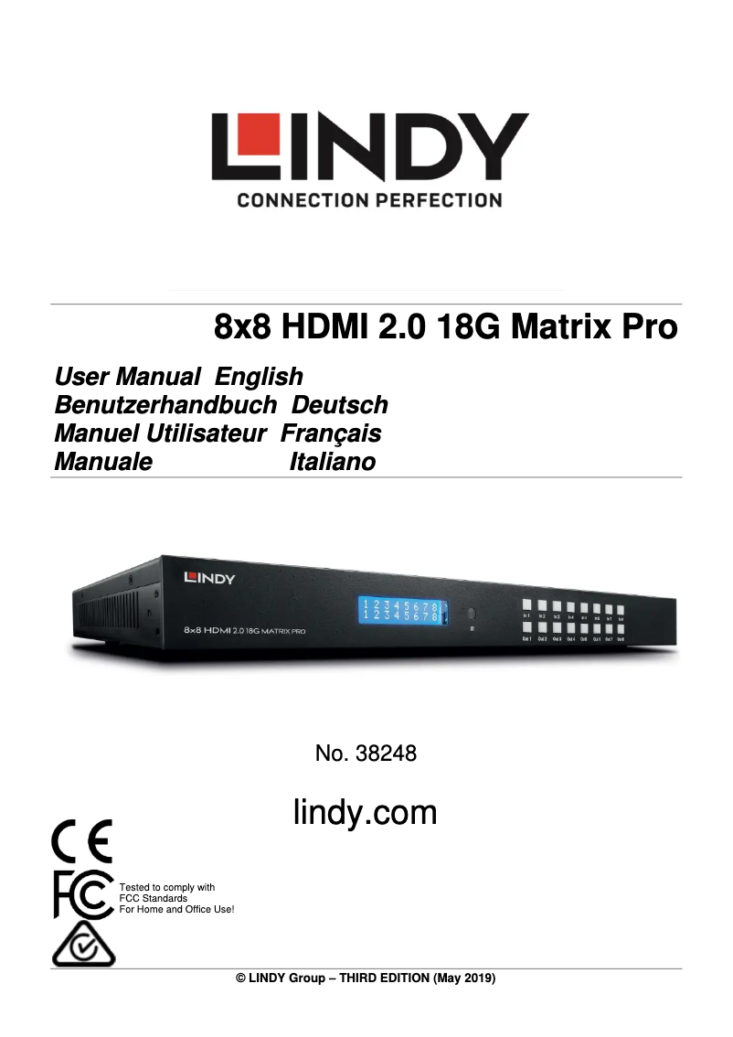 Page n°1 - Manuel utilisateur Lindy 38248