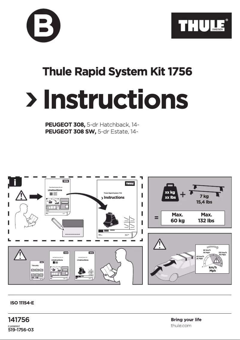 Page 1 de la notice Manuel utilisateur Thule Rapid System Kit 1756