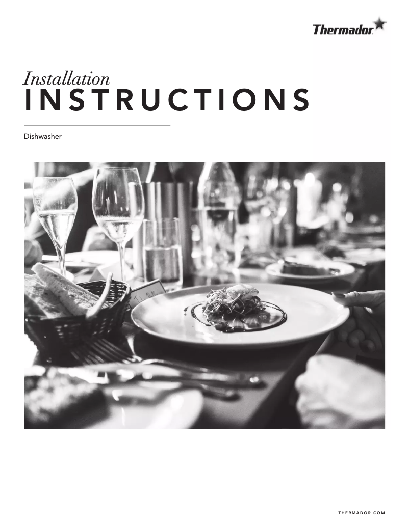 Page 1 de la notice Guide d'installation Thermador DWHD770WFM