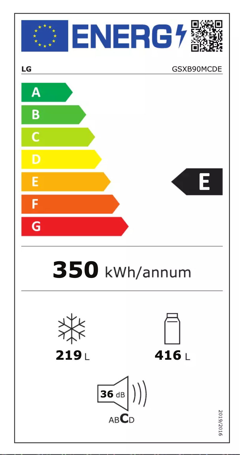 Página 1 del manual Etiqueta energética LG GSXB90MCDE