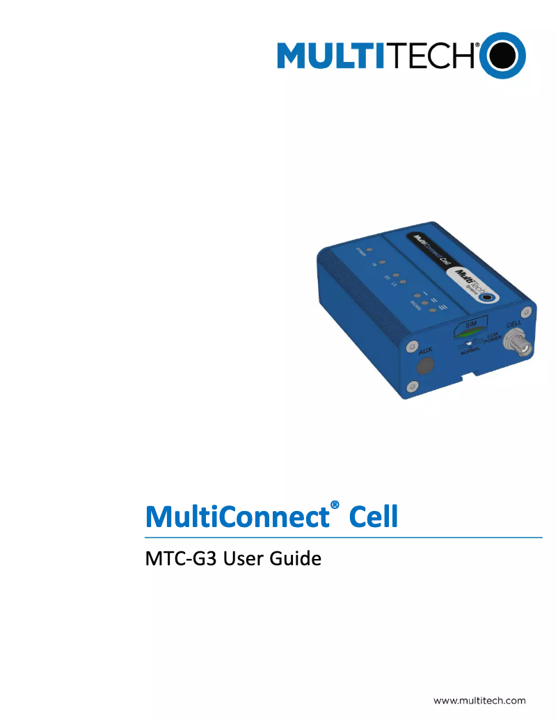Página 1 del manual Manual de usuario Multitech MultiConnect Cell