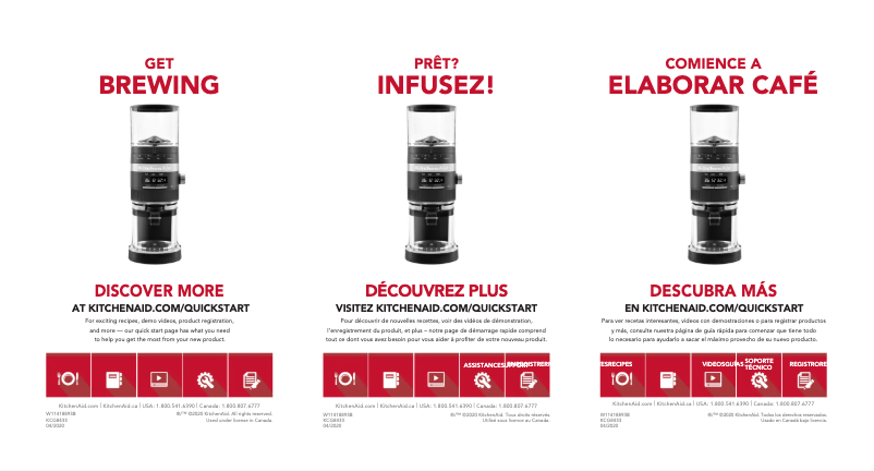 Página 1 del manual Guía de inicio rápido KitchenAid KCG8433