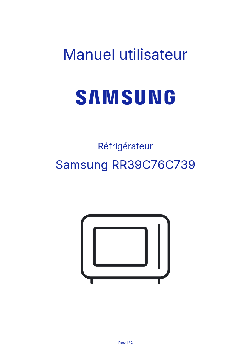 Image de la première page du manuel de l'appareil RR39C76C739