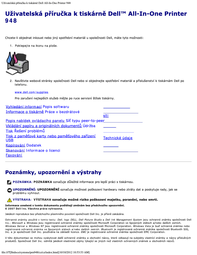 Page 1 de la notice Manuel utilisateur Dell 948 All In One