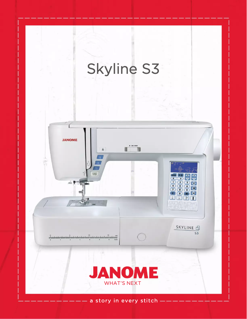 Page 1 de la notice Fiche technique Janome Skyline S3