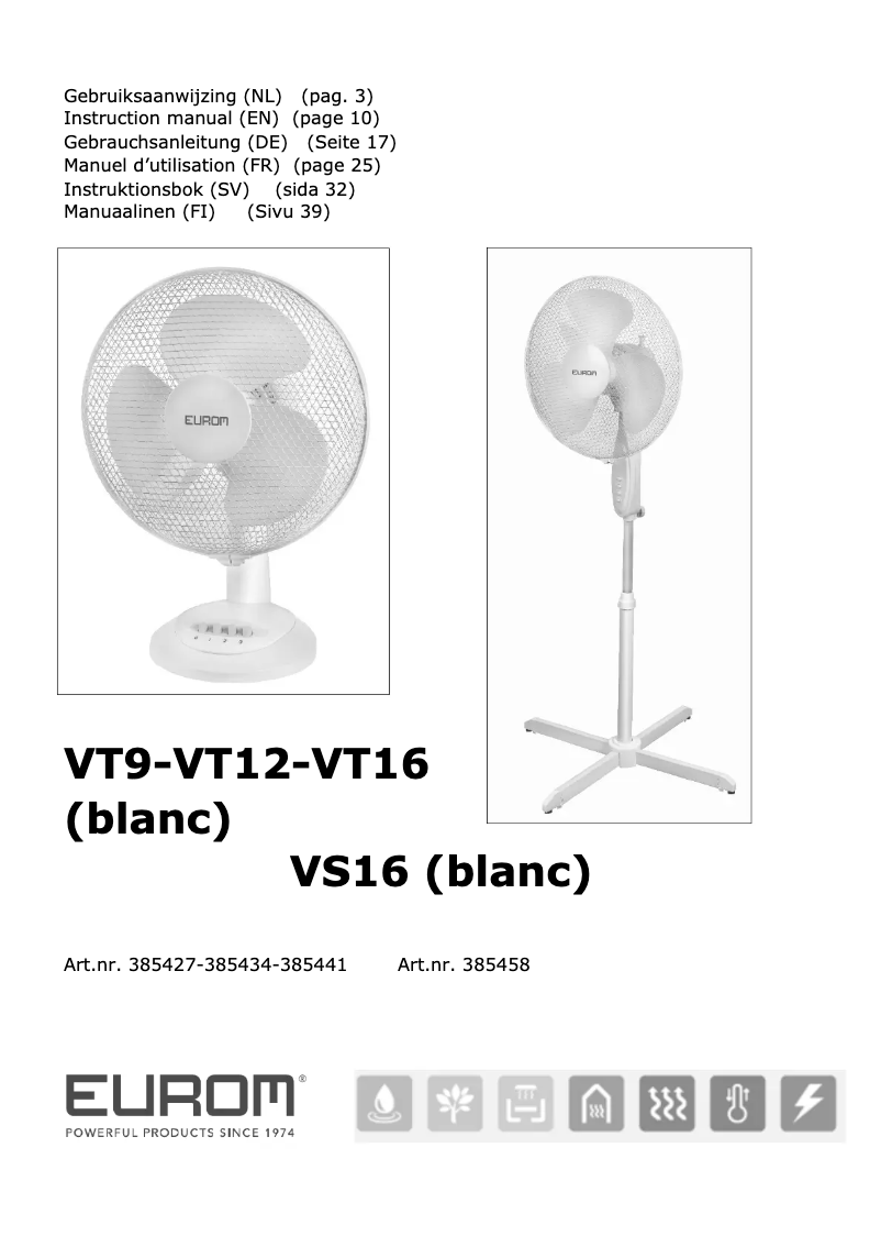 Image de la première page du manuel de l'appareil VT16