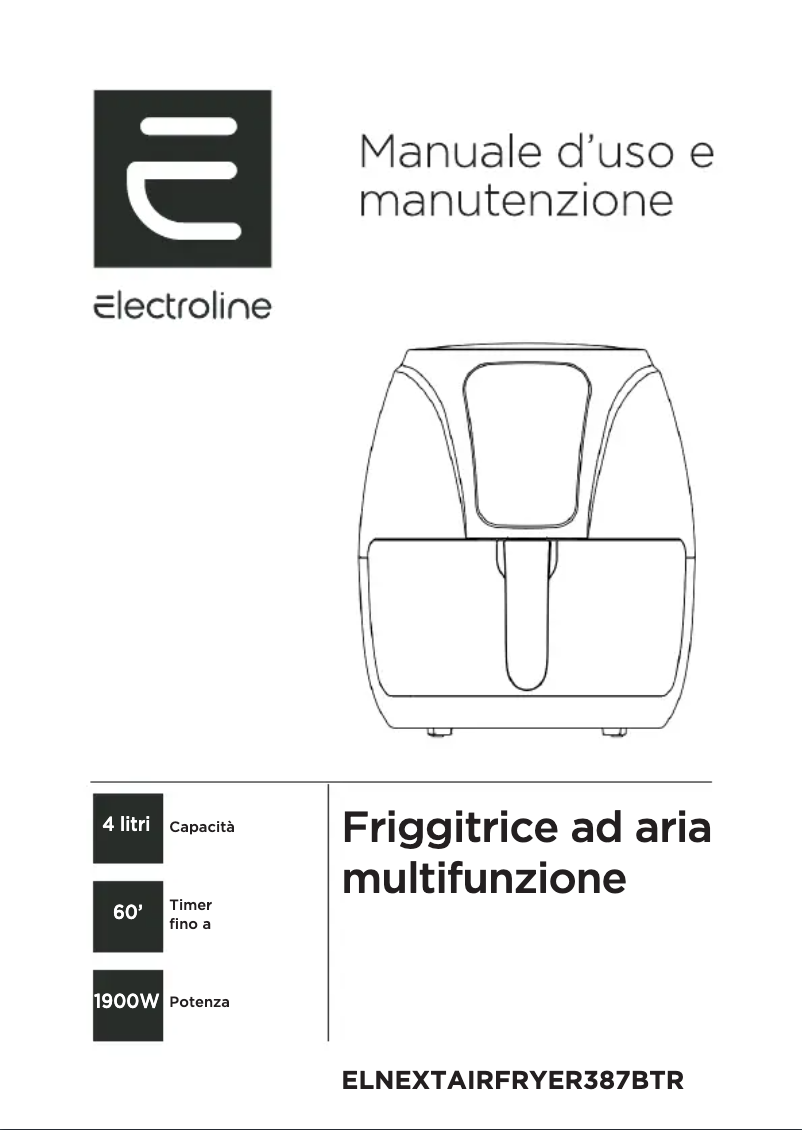 Page n°1 - Manuel utilisateur Electroline ELNEXTAIRFRYER387G
