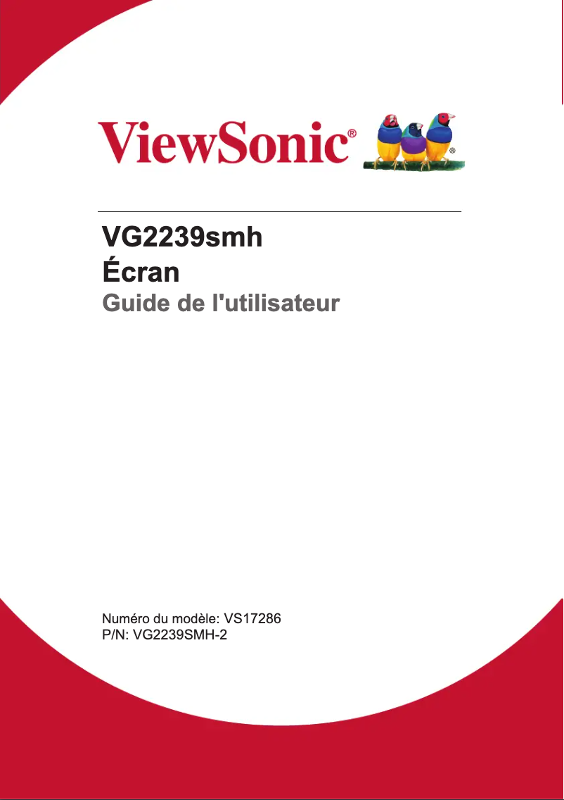 Page 1 de la notice Manuel utilisateur Viewsonic VG2239SMH