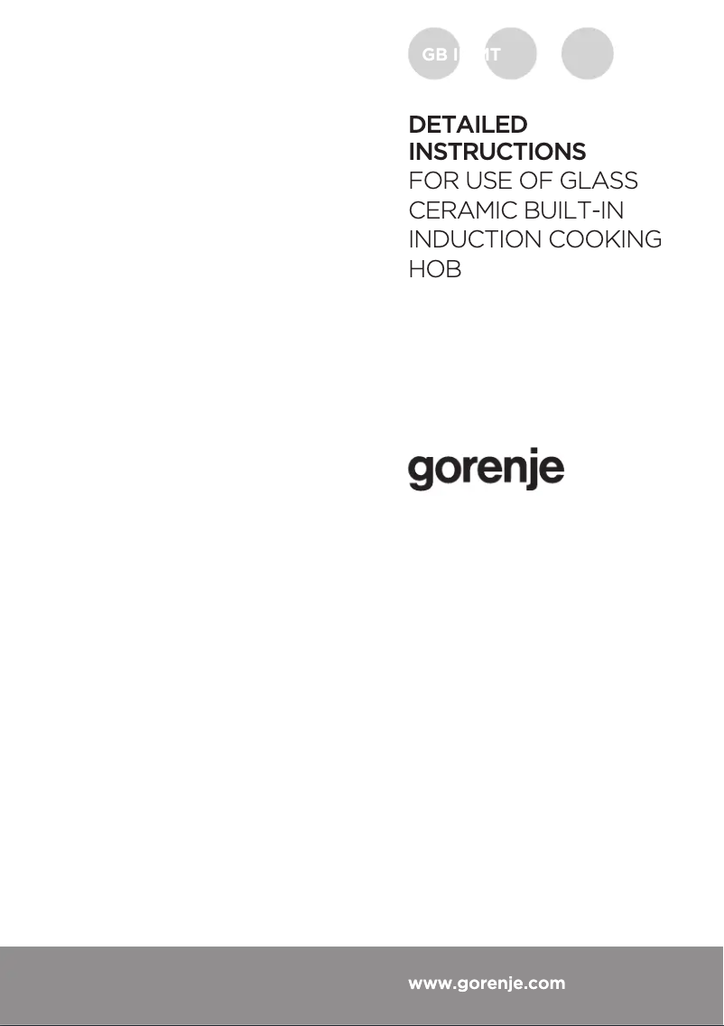 Page n°1 - Guide d'installation Gorenje IT841BSC