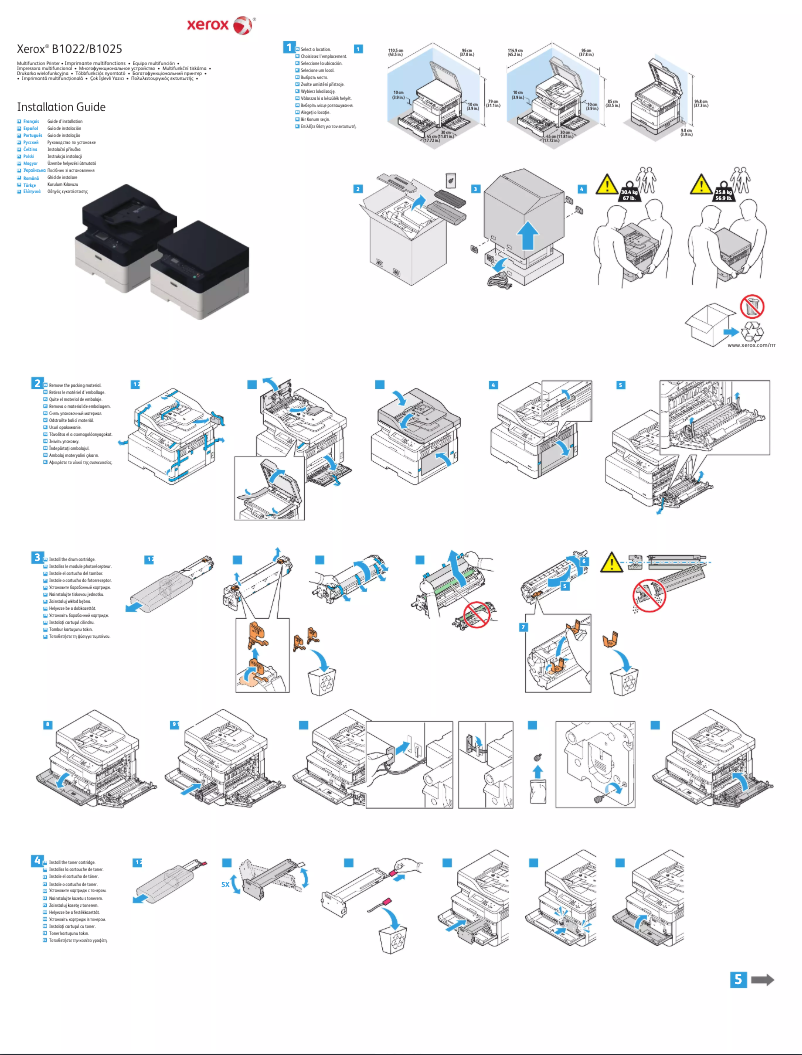 Page n°1 - Guide d'installation Xerox B1022