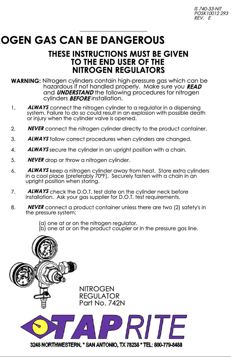 Imagen de la primera página del manual del dispositivo Primary 742N