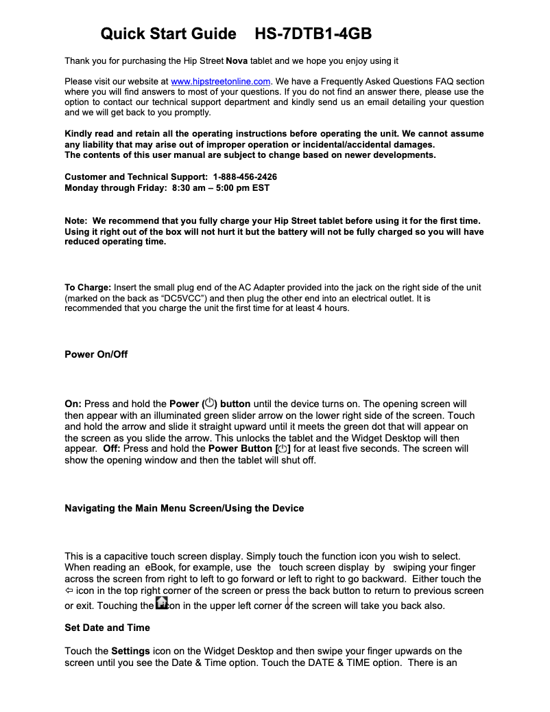 Image de la première page du manuel de l'appareil HS-7DTB1 Nova