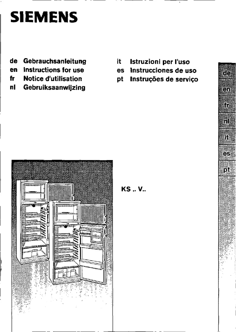 Page n°1 - Manuel utilisateur Siemens KS39V622