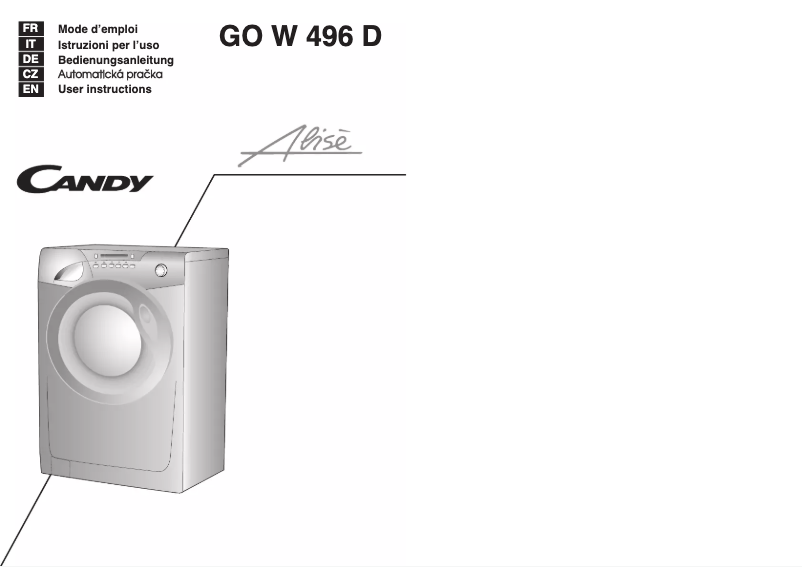 Page n°1 - Manuel utilisateur Candy GO W 496 D Alise