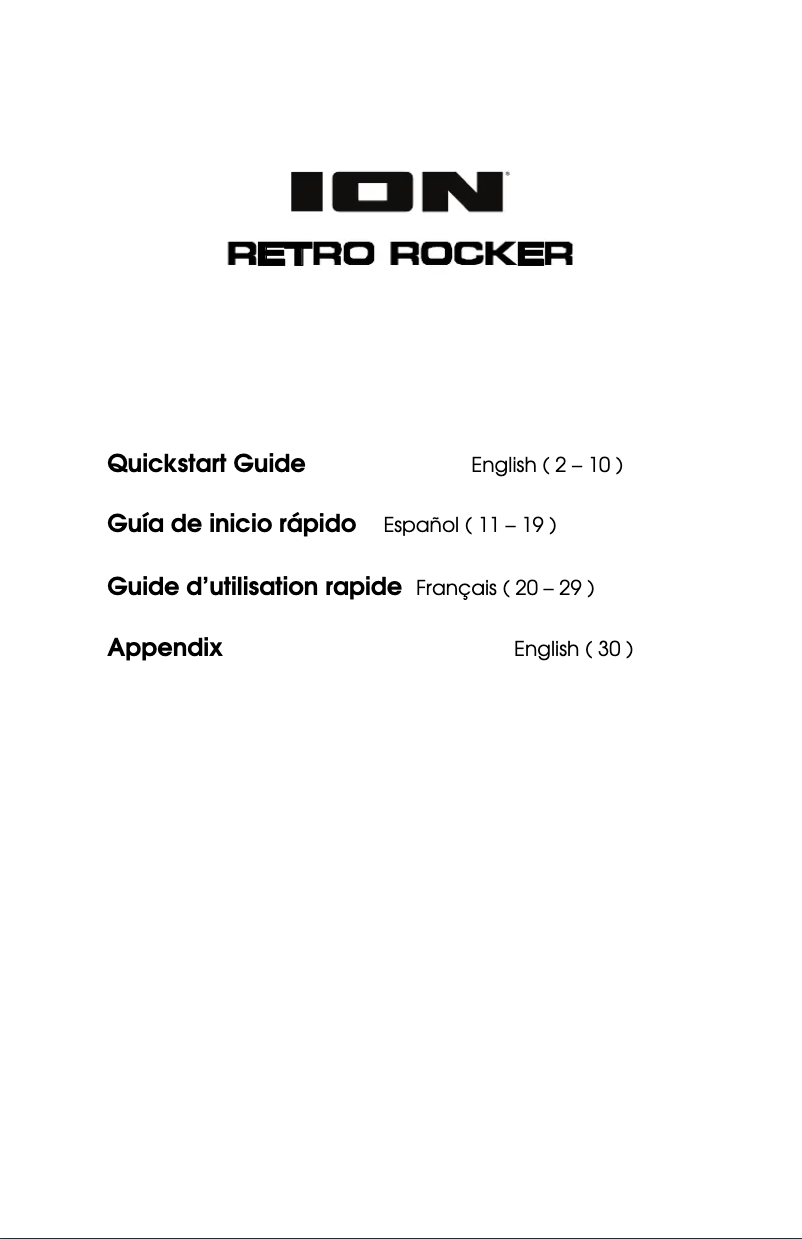 Page n°1 - Manuel utilisateur ION Retro Rocker