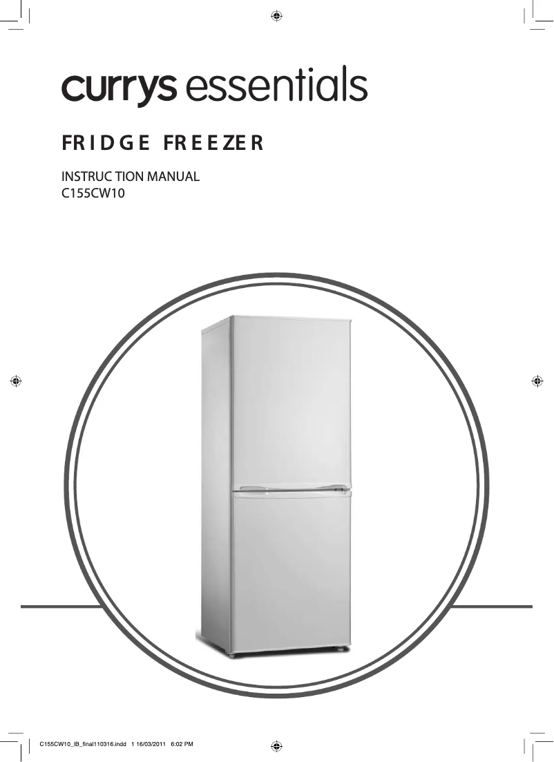 Page 1 de la notice Manuel utilisateur Currys Essentials C155CW10