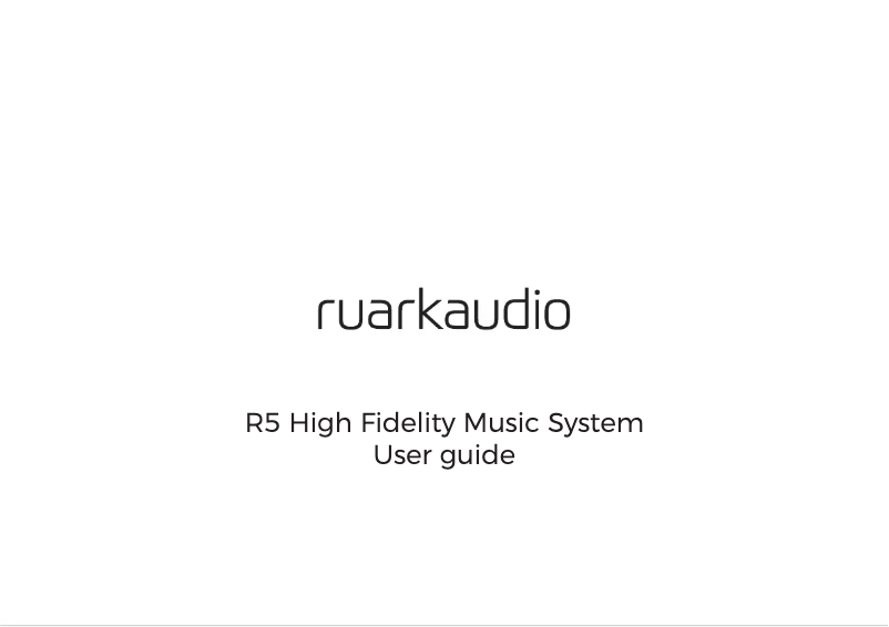 Página 1 del manual Manual de usuario Ruark Audio R5 Mk1