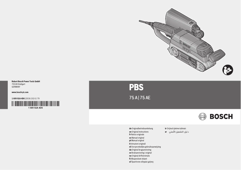 Image de la première page du manuel de l'appareil PBS 75 AE