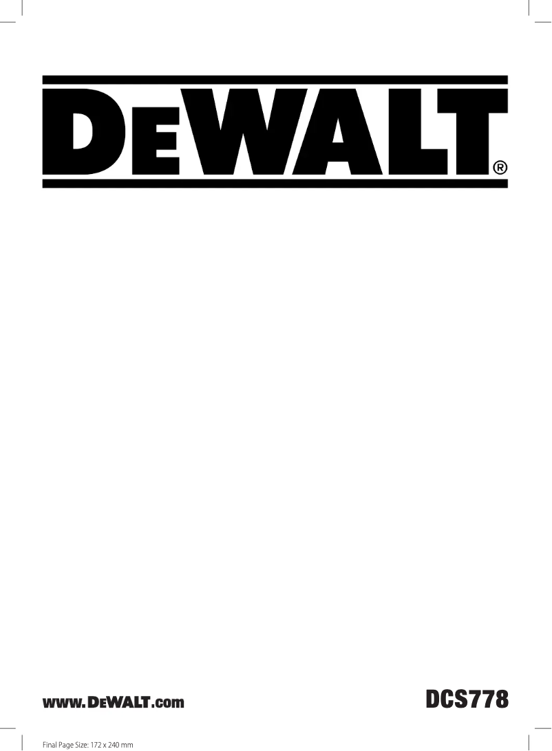 Page n°1 - Manuel utilisateur DeWalt DCS778