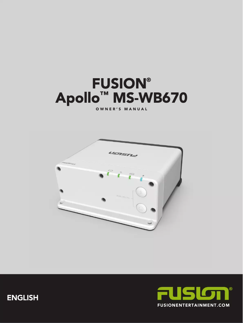 Page 1 of the manual User Manual Fusion Apollo MS-WB670