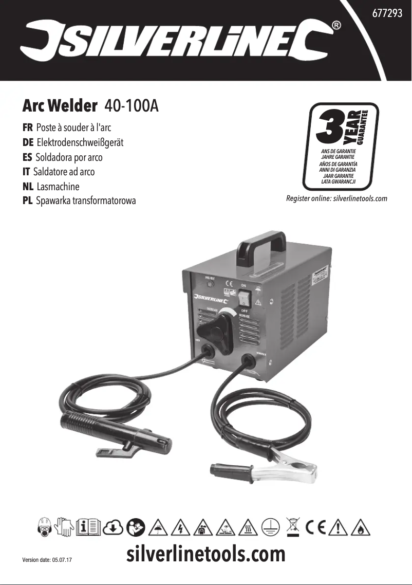 Page 1 de la notice Manuel utilisateur Silverline Arc Welder 40-100A