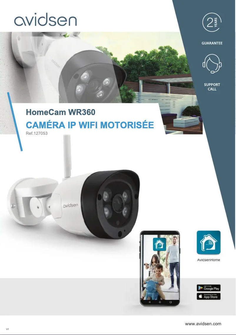 Page n°1 - Manuel utilisateur Avidsen HomeCam WR360
