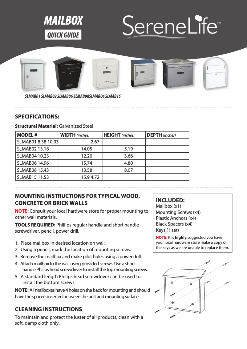 Página 1 del manual Manual de usuario SereneLife SLMAB06