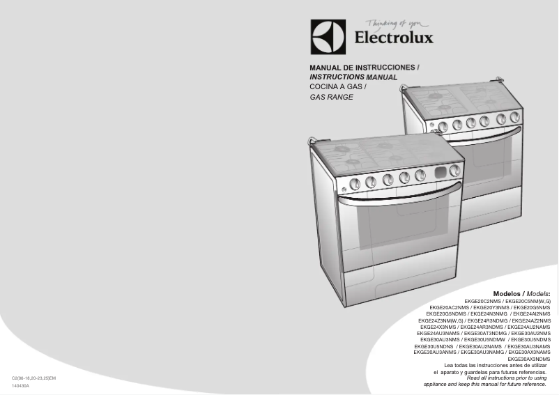 Page n°1 - Manuel utilisateur Electrolux EKGE20G5NMS