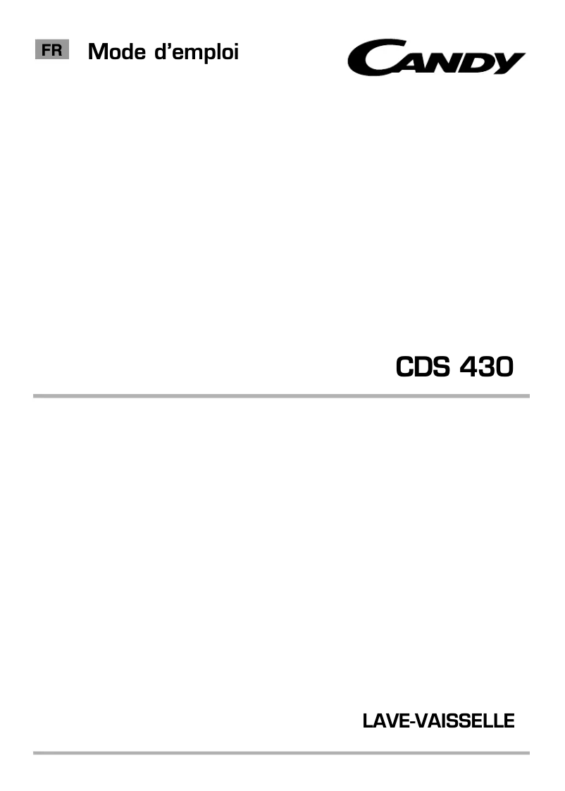 Page 1 de la notice Manuel utilisateur Candy CDS 430W-47