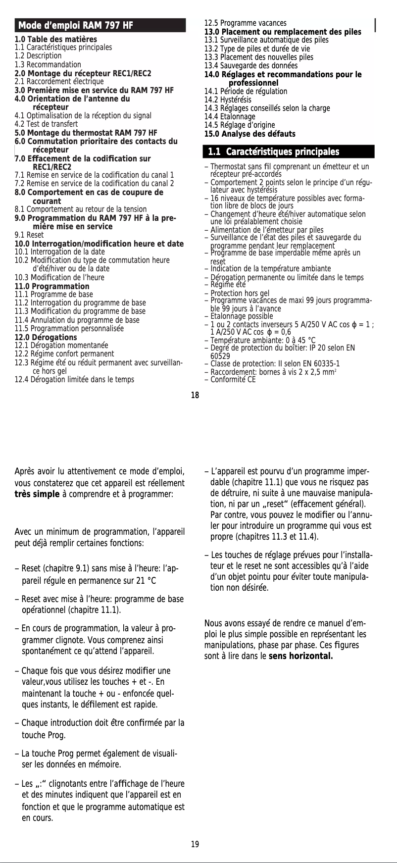 Page n°1 - Manuel utilisateur Theben RAM 797 HF