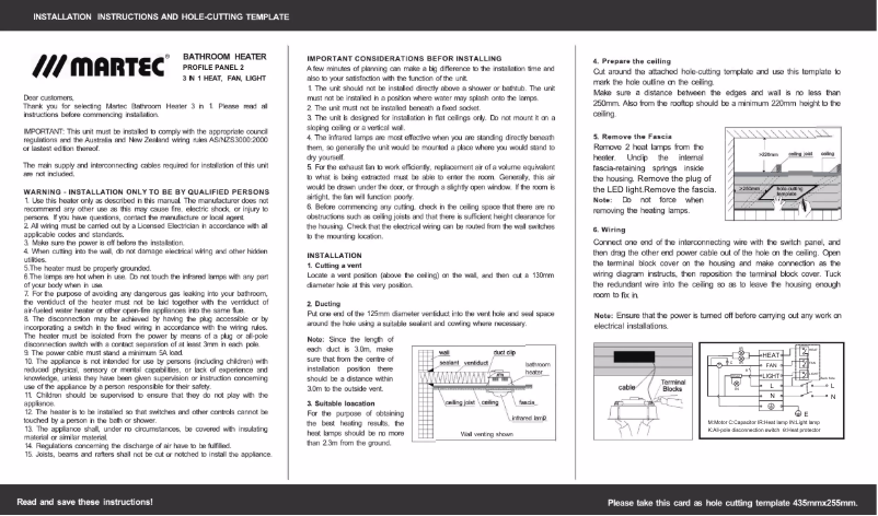 Page n°1 - Manuel utilisateur Martec Profile Panel 2