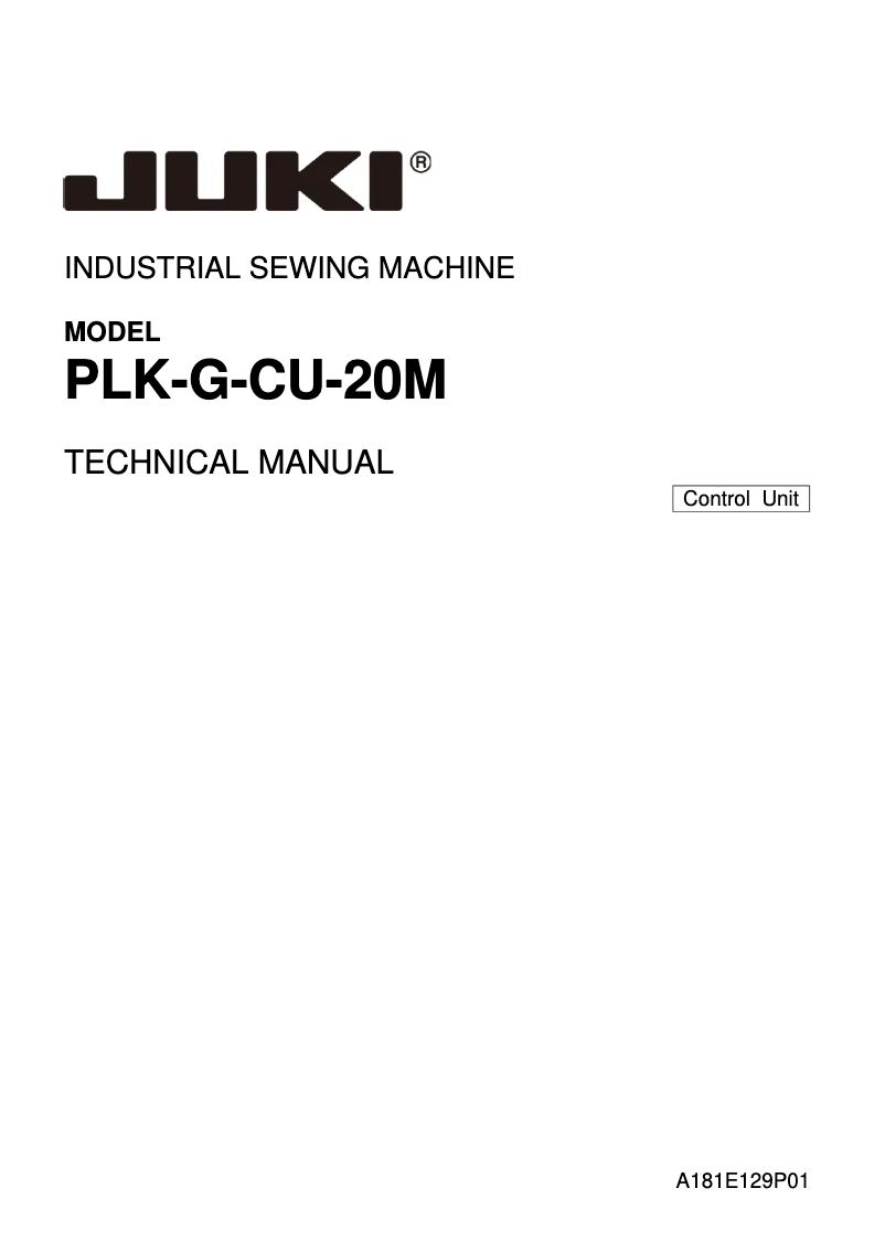 Página 1 del manual Manual de usuario Juki PLK-G-CU-20M