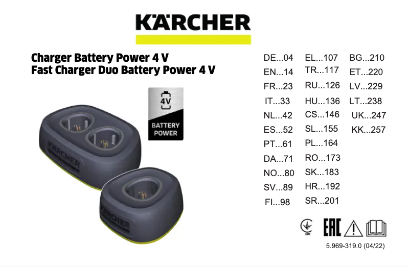 Page 1 de la notice Manuel utilisateur Kärcher FC 2-4 Battery Set