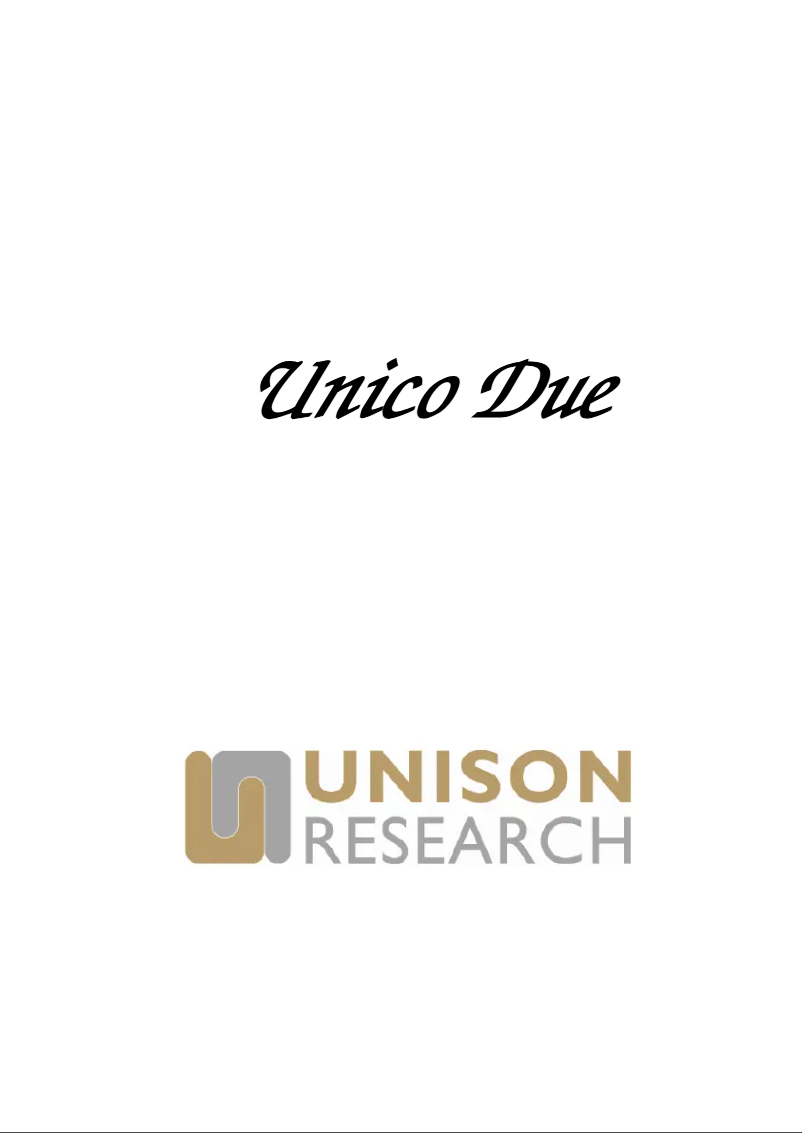 Page n°1 - Manuel utilisateur Unison Research Unico Due