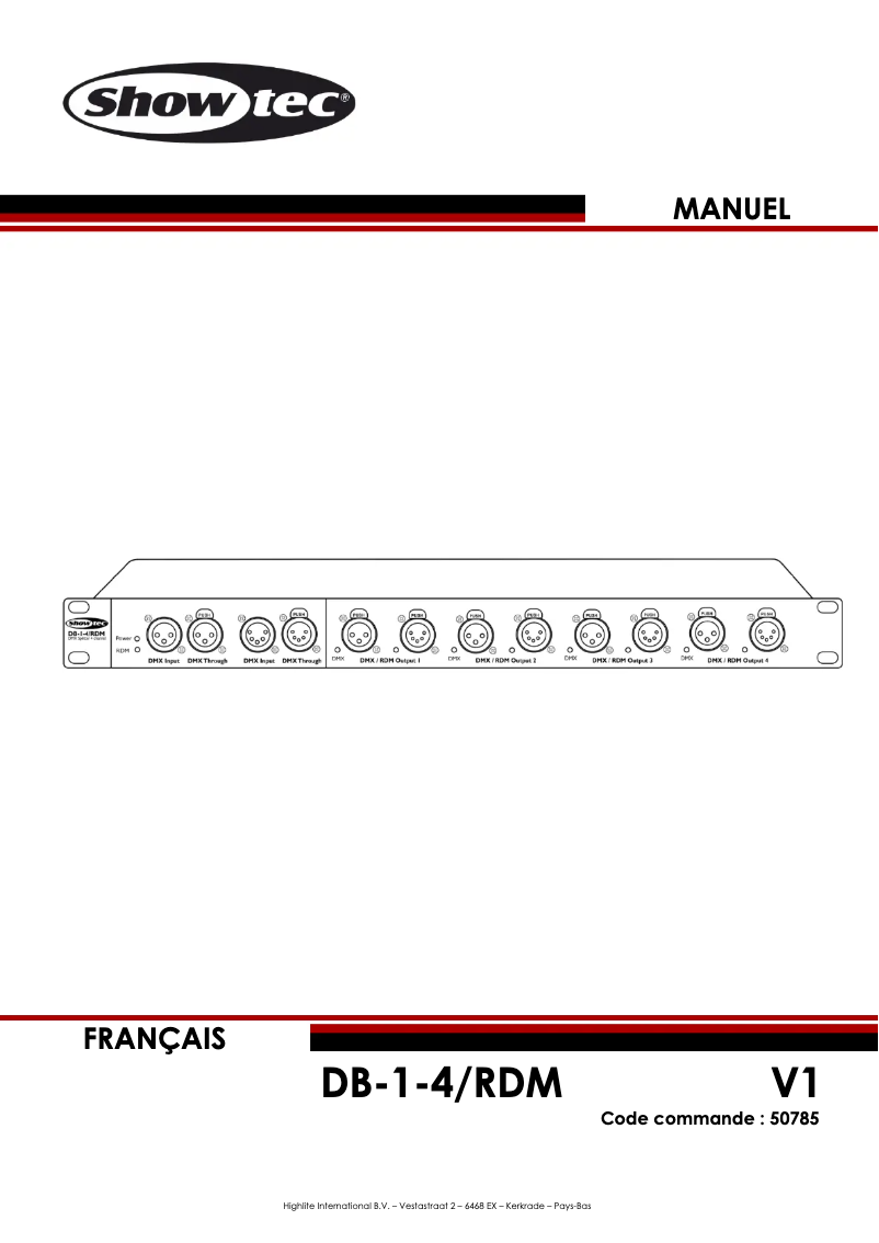 Image de la première page du manuel de l'appareil DB-1-4/RDM