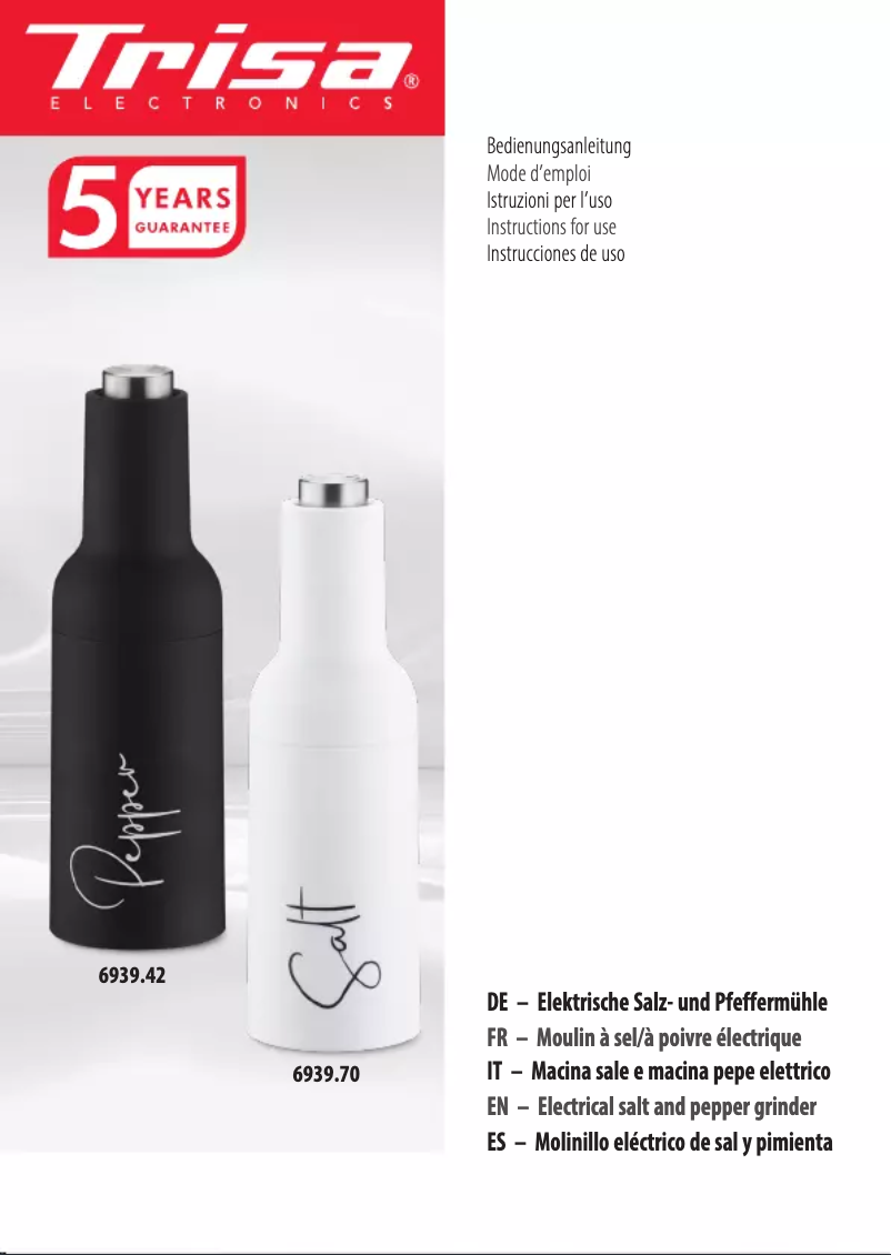 Page n°1 - Manuel utilisateur Trisa Pure Elegance 6939