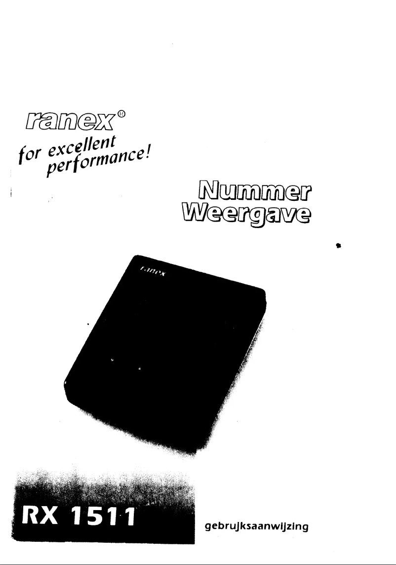 Page 1 de la notice Manuel utilisateur Ranex RX1511