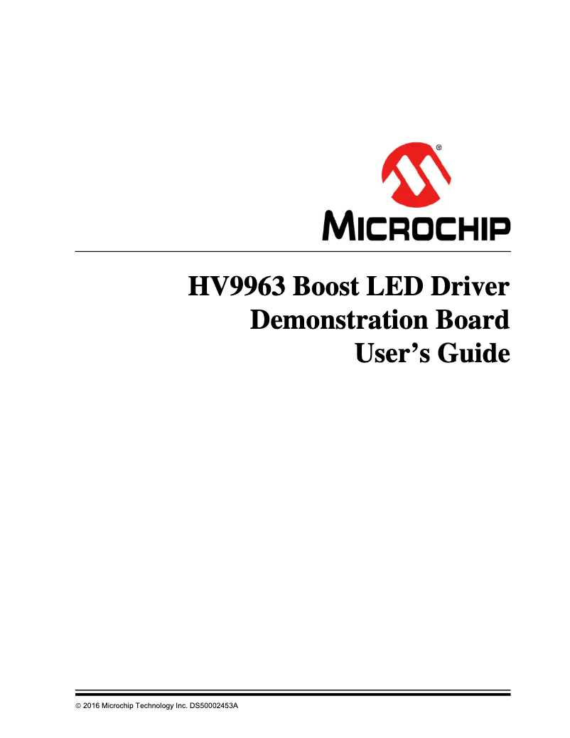 Página 1 del manual Manual de usuario Microchip HV9963