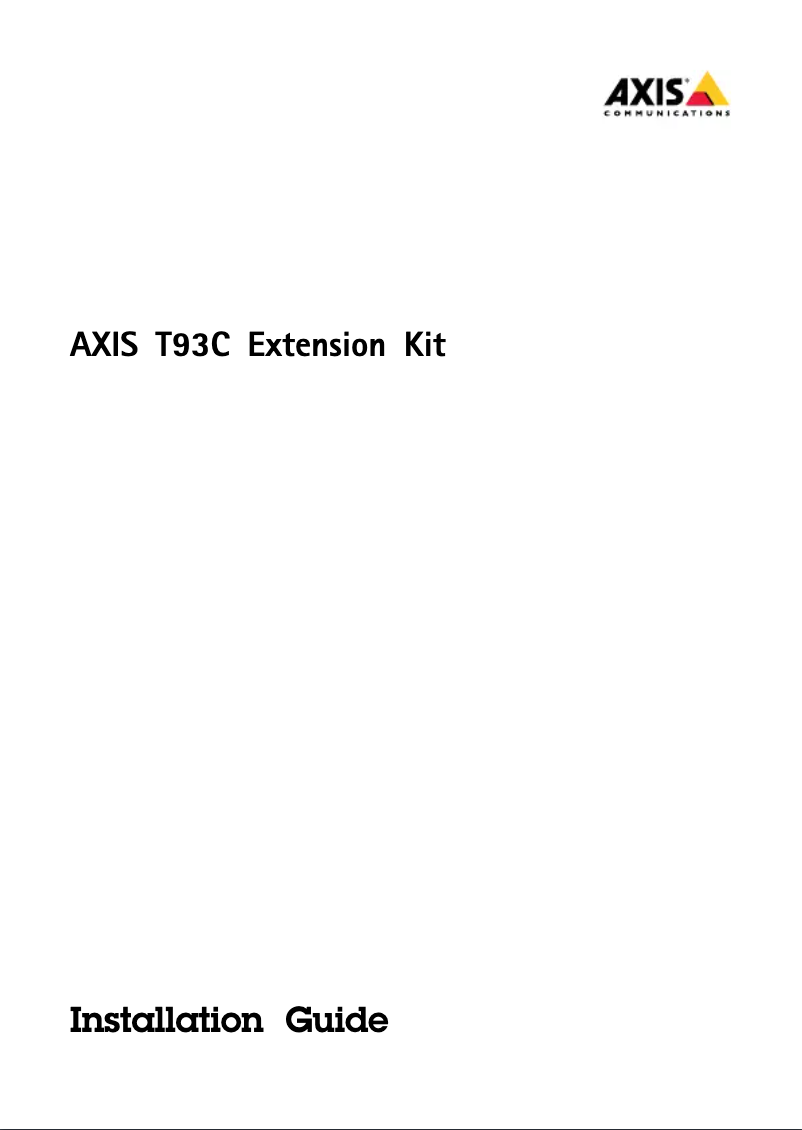 Page 1 de la notice Manuel utilisateur Axis T93C Extension Kit